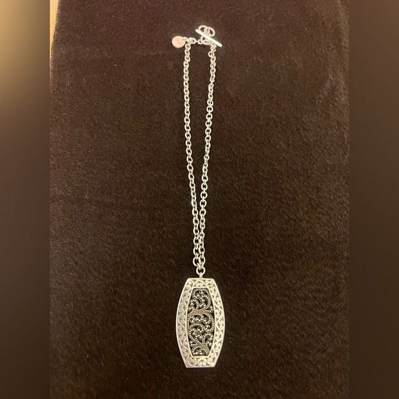 Lois Hill Silver Textured Pendant Necklace
